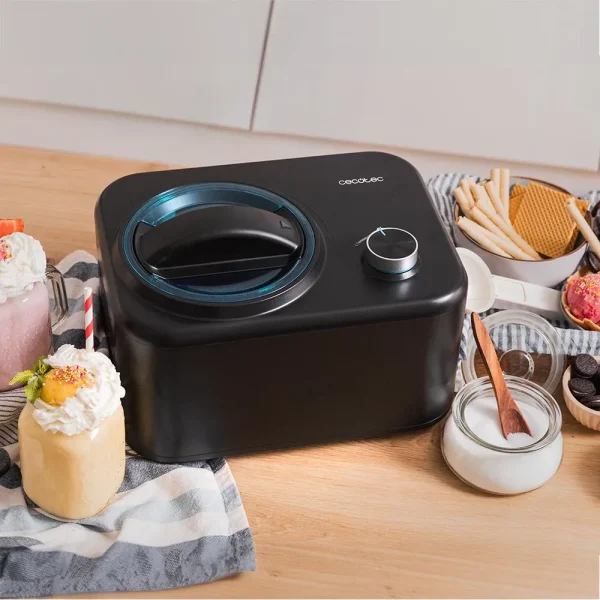Imagen 3 Heladera con compresor Gelacy 800 de 0.8 L. Prepara helados artesanos y cremosos sin congelar la cubeta previa. Motor de 100 W y acabado en acero inoxidable.