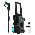 Hidrolimpiadora Cecotec HydroBoost 1400 EasyGo compacta de color azul y negro con accesorios de limpieza