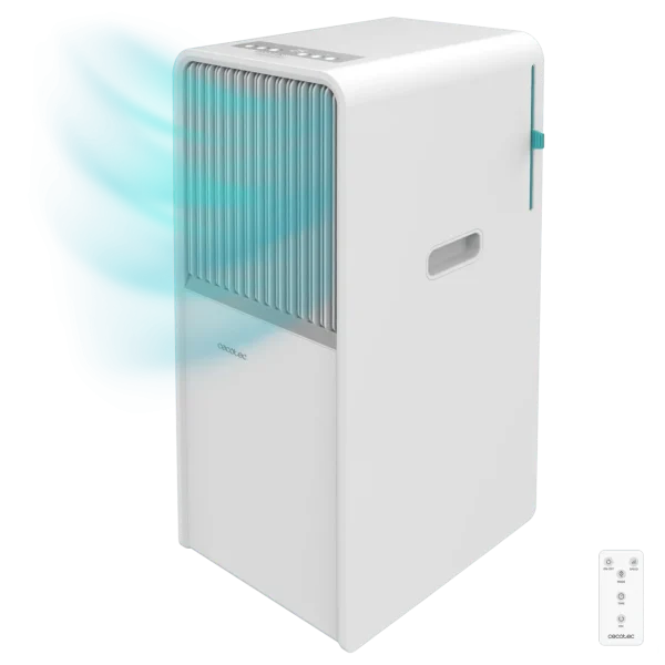 Aire acondicionado portátil ForceClima 7150 Style blanco vista frontal con panel de control táctil y salida de aire