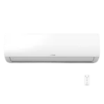 Aire acondicionado split AirClima 12000 Smartfresh unidad interior color blanco con pantalla LED encendida y mando a distancia