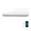 Vista frontal del aire acondicionado split AirClima 12000 Smartfresh Connected de Cecotec con pantalla LED encendida y mando a distancia