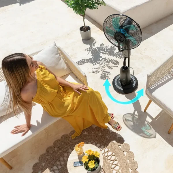 Imagen 7 Ventilador nebulizador EnergySilence 490 Freshessence de 90 W con 5 aspas, depósito de 2,8 L, mando a distancia y temporizador. Frescor máximo e inmediato.