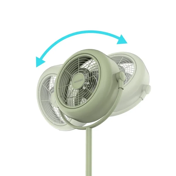 Imagen 5 Ventilador de pie estilo retro EnergySilence 250 ClassicStyle Green de 10 pulgadas. Potencia de 25 W, inclinación ajustable y diseño vintage en color verde.