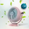 Imagen 4 Ventilador de sobremesa rosa estilo retro EnergySilence. 20 W, 2 velocidades, 4 aspas y diseño vintage. Máximo silencio y confort con inclinación ajustable.