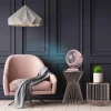 Imagen 7 Ventilador de sobremesa rosa estilo retro EnergySilence. 20 W, 2 velocidades, 4 aspas y diseño vintage. Máximo silencio y confort con inclinación ajustable.