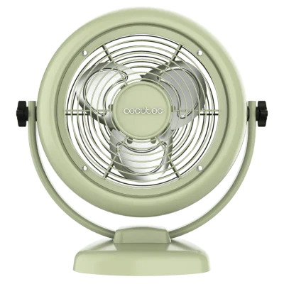 Ventilador de sobremesa verde estilo retro Cecotec EnergySilence 800 RetroDesk Green vista frontal