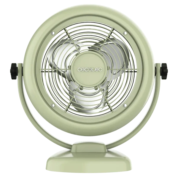 Ventilador de sobremesa verde estilo retro Cecotec EnergySilence 800 RetroDesk Green vista frontal