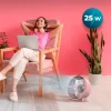 Imagen 2 Ventilador de sobremesa rosa estilo retro de 25 W con 4 aspas. Diseño compacto de 8" con oscilación automática y 2 velocidades para un flujo de aire constante.