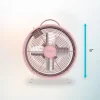 Imagen 3 Ventilador de sobremesa rosa estilo retro de 25 W con 4 aspas. Diseño compacto de 8" con oscilación automática y 2 velocidades para un flujo de aire constante.