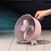 Imagen 7 Ventilador de sobremesa rosa estilo retro de 25 W con 4 aspas. Diseño compacto de 8" con oscilación automática y 2 velocidades para un flujo de aire constante.