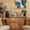 Imagen 2 Ventilador de sobremesa beige estilo retro de 8" y 25 W. Tecnología EnergySilence, 2 velocidades y diseño compacto para máxima frescura y mínimo ruido.