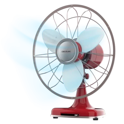Ventilador de sobremesa EnergySilence 1090 RetroDesk Design con acabado cromado y estilo vintage