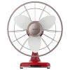 Imagen 3 Ventilador de sobremesa retro de 45 W con 30 cm de diámetro. Cuenta con 3 velocidades, oscilación automática, 4 aspas y elegante acabado metálico cromado.