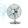 Ventilador de sobremesa EnergySilence 620 RetroDesk acabado cromado vista frontal