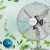 Imagen 7 Ventilador de sobremesa de 40 W con diseño retro cromado y 4 aspas. Ofrece 3 velocidades, oscilación automática y tecnología silenciosa para máximo confort.
