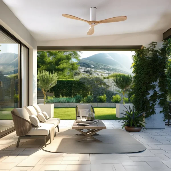 Imagen 5 Ventilador de techo de 52” con WiFi, motor DC de 40 W y protección IP44. Incluye mando a distancia, 6 velocidades, temporizador y función verano-invierno.