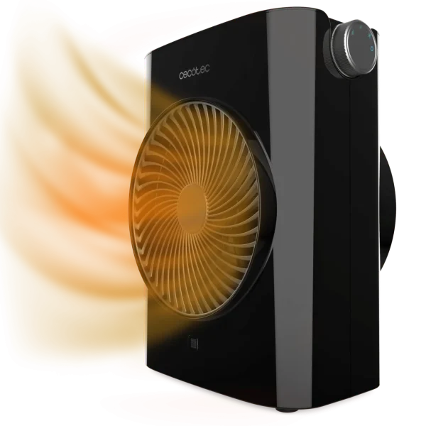 Termoventilador ReadyWarm 2070 Max Force Black de Cecotec con controles superiores y diseño vertical estable