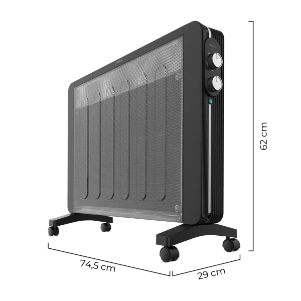 Imagen 4 Placa radiante de mica Ready Warm 2000 Now con 2000 W. Calentamiento rápido, termostato regulable, 2 niveles de potencia y sistema de seguridad antivuelco.
