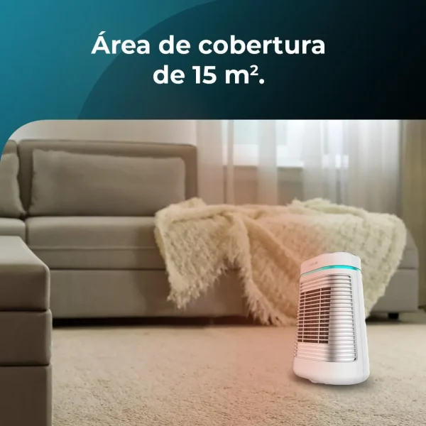 Imagen 6 Calefactor cerámico de 1500 W con oscilación y pantalla digital. Cuenta con termostato regulable y 3 modos para climatizar estancias de forma eficiente y segura.