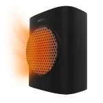 Vista frontal del calefactor cerámico de sobremesa Cecotec ReadyWarm 1570 Max Ceramic Smart Black con panel de control LED