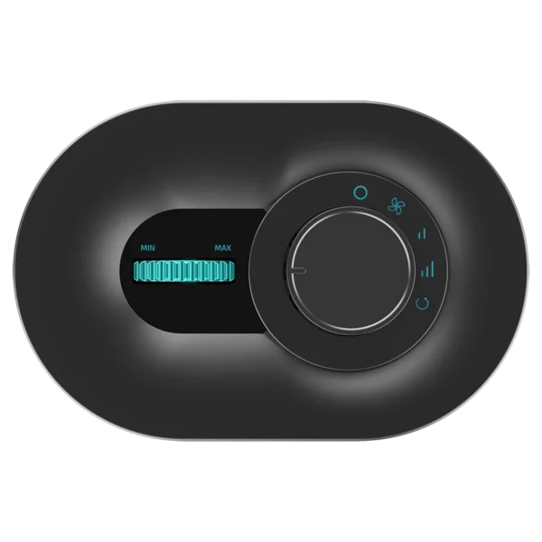 Imagen 3 Calefactor cerámico negro de 1500 W con oscilación y 3 modos. Diseño compacto, tecnología PTC eficiente y triple sistema de seguridad para el hogar.