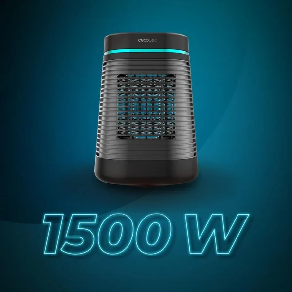 Imagen 5 Calefactor cerámico negro de 1500 W con oscilación y 3 modos. Diseño compacto, tecnología PTC eficiente y triple sistema de seguridad para el hogar.