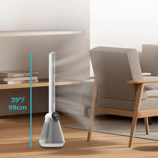 Imagen 5 EnergySilence 9890 Skyline Bladeless: ventilador de torre sin aspas de 50W con tecnología silenciosa, control táctil, mando a distancia y temporizador de 15 h.