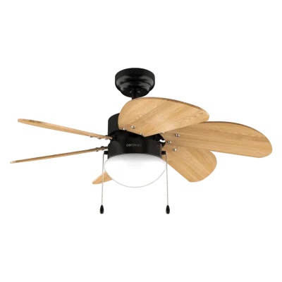 Ventilador de techo EnergySilence Aero 360 Black&Wood con luz y aspas reversibles
