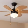 Imagen 5 Ventilador de techo EnergySilence Aero 360 Black&Wood de 50 W y 36". 6 aspas reversibles, lámpara, 3 velocidades y función verano-invierno.