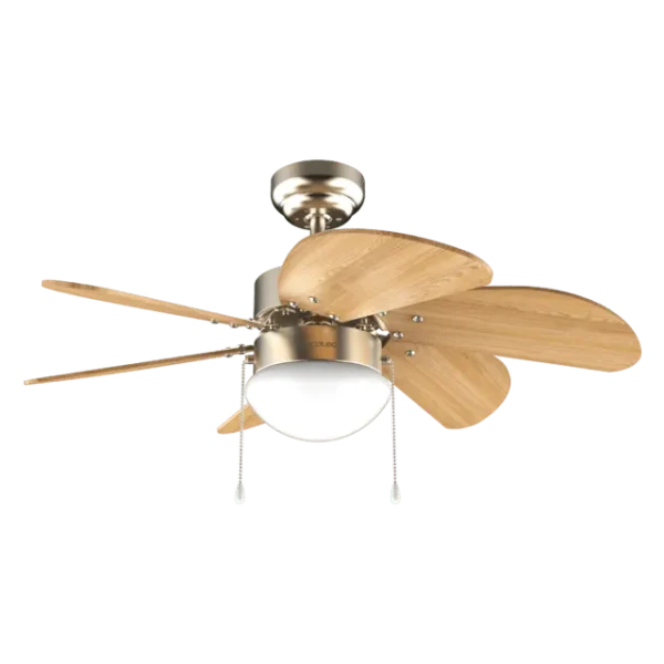 Ventilador de techo EnergySilence Aero 360 Gold&Wood con luz y aspas reversibles acabado madera