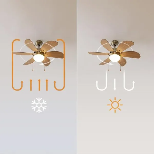 Imagen 7 Ventilador de techo de 36” con luz y aspas reversibles. Motor de 50 W, 3 velocidades y función verano/invierno para máxima eficiencia energética y confort.