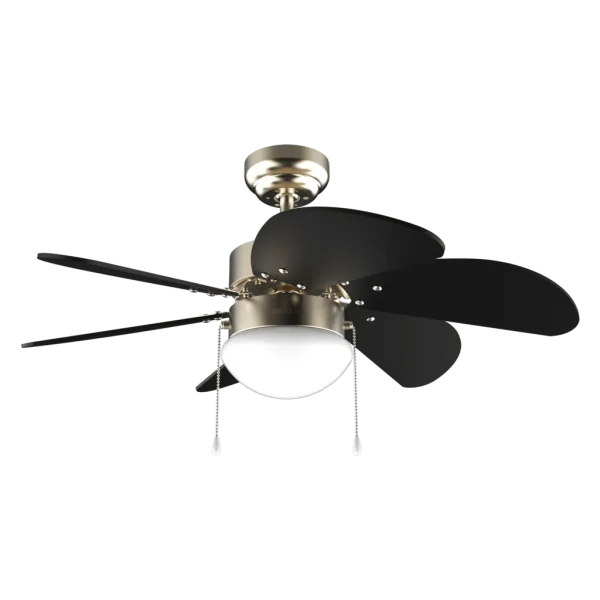 Ventilador de techo EnergySilence Aero 365 Gold&Wood con luz y aspas reversibles acabado madera y oro