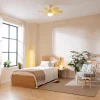 Imagen 3 Ventilador de techo de 36 pulgadas con luz y motor de 50 W. Integra 6 aspas reversibles, 3 velocidades y función verano-invierno para una climatización eficiente.