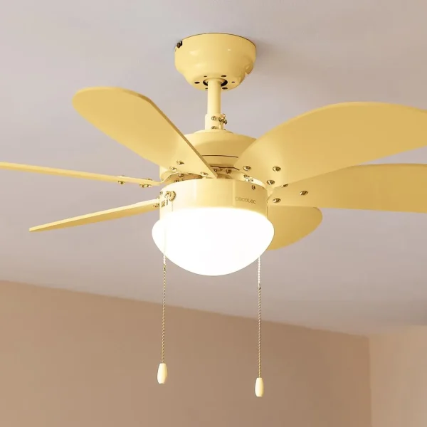 Imagen 5 Ventilador de techo de 36 pulgadas con luz y motor de 50 W. Integra 6 aspas reversibles, 3 velocidades y función verano-invierno para una climatización eficiente.