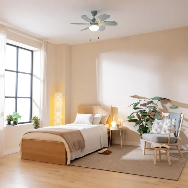 Imagen 3 Ventilador de techo de 36 pulgadas y 50 W con luz. Tecnología EnergySilence, 6 aspas reversibles, 3 velocidades y función invierno-verano para climatización.