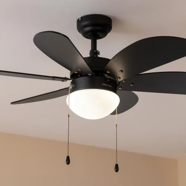 Imagen 5 Ventilador de techo de 36” y 50 W con luz. 6 aspas reversibles, tecnología EnergySilence, 3 velocidades y función verano/invierno para confort todo el año.