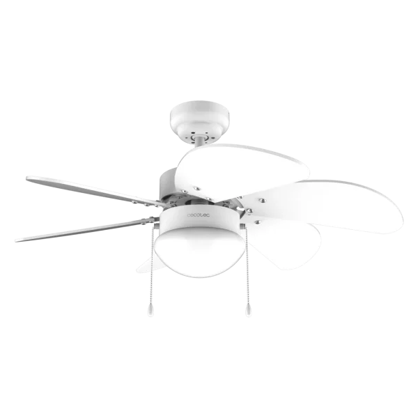 Ventilador de techo blanco EnergySilence Aero 3600 Vision Full White vista frontal con luz encendida