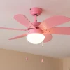 Imagen 5 Ventilador de techo rosa de 36” con luz y 50 W. Tecnología EnergySilence, 6 aspas reversibles y función verano-invierno para un ambiente confortable.
