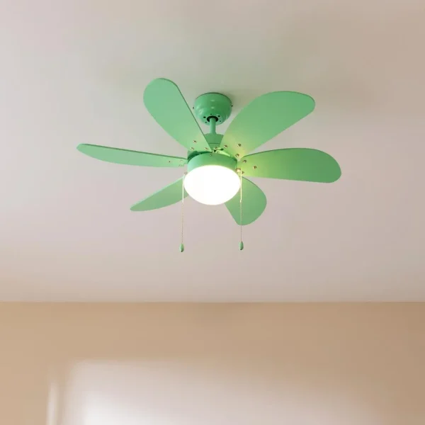 Imagen 2 Ventilador de techo de 36” con lámpara y 6 aspas reversibles. Motor de 50 W, 3 velocidades, función verano/invierno y tecnología EnergySilence silenciosa.
