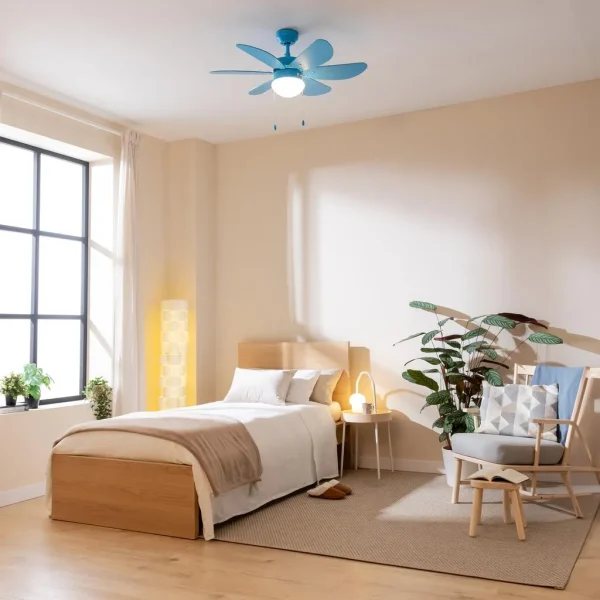 Imagen 3 Ventilador de techo EnergySilence Aero 3600 Vision Full Blue de 36" y 50 W. Incluye lámpara, 6 aspas reversibles, 3 velocidades y función verano-invierno.