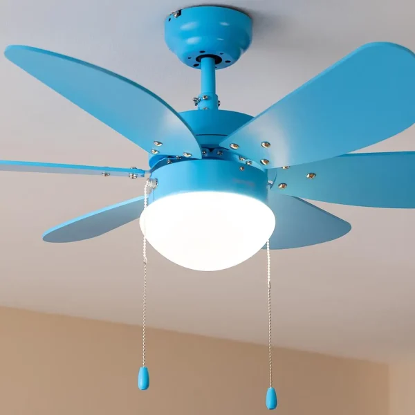 Imagen 5 Ventilador de techo EnergySilence Aero 3600 Vision Full Blue de 36" y 50 W. Incluye lámpara, 6 aspas reversibles, 3 velocidades y función verano-invierno.