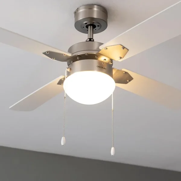 Imagen 4 Ventilador de techo de 42” con luz y 50 W. Sistema EnergySilence, 4 aspas reversibles, 3 velocidades y función invierno-verano para una climatización ideal.