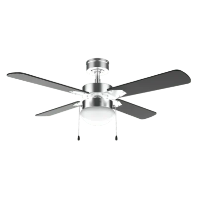 Ventilador de techo EnergySilence Aero 450 IronBlack color negro con luz encendida