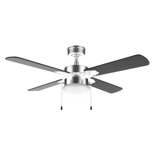 Ventilador de techo EnergySilence Aero 450 IronBlack color negro con luz encendida