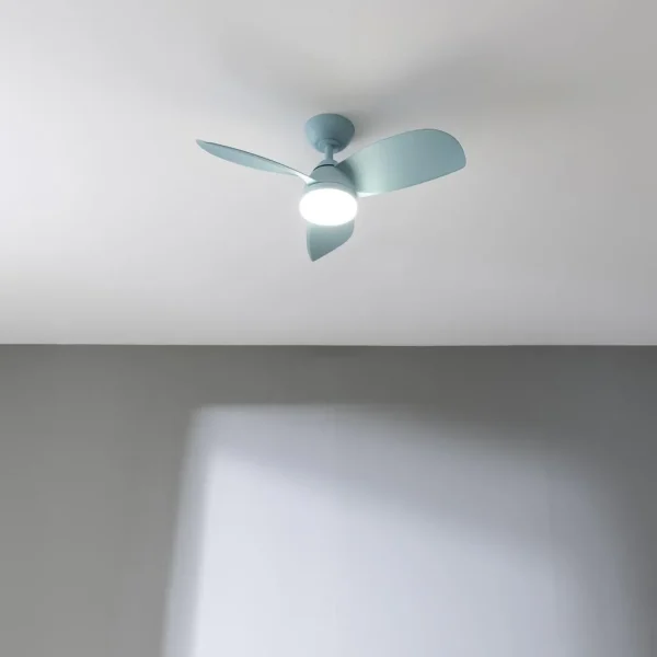 Imagen 3 Ventilador de techo de 36 pulgadas con motor DC de 35 W, luz LED y mando a distancia. Ofrece 6 velocidades, temporizador y un funcionamiento silencioso.