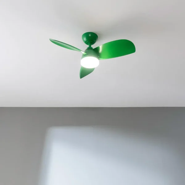 Imagen 3 Ventilador de techo DC de 36" y 35 W en color menta. Incluye luz LED, mando a distancia, temporizador y sistema silencioso EnergySilence para máximo confort.