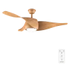 Ventilador de techo EnergySilence Aero 5290 WhiteWood con aspas de madera y luz LED encendida