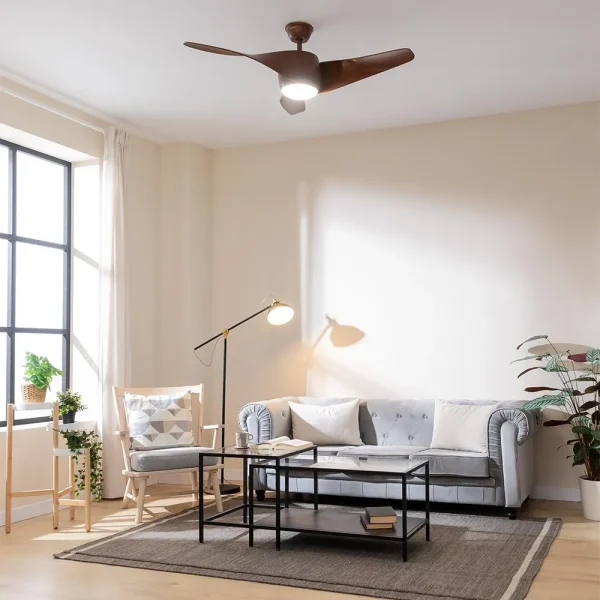 Imagen 4 Ventilador de techo EnergySilence Aero 5290 BlackWood de 52" con motor DC de 40 W, luz LED, mando a distancia y función verano-invierno para climatización.