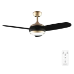 Ventilador de techo EnergySilence Aero 4265 GoldBlack con aspas reversibles y luz LED encendida
