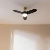 Imagen 3 Ventilador de techo de 42" con luz LED y motor de cobre de 65 W. Diseño reversible GoldBlack, 3 velocidades, temporizador y mando a distancia para máximo confort.
